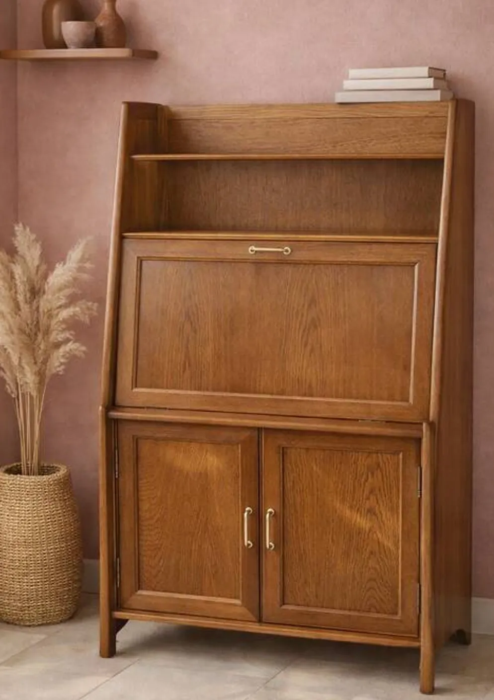 Secrétaire vintage en chêne, 1960