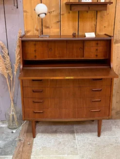 Secrétaire vintage scandinave en teck 
