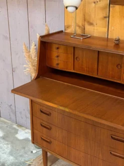 Secrétaire vintage scandinave en teck 
