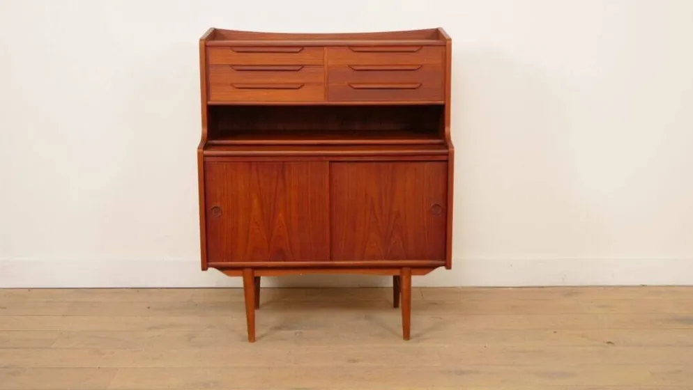 Secrétaire vintage | Teck | 90 cm | Design danois
