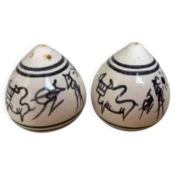 Sel et poivre céramique décorée à la main
