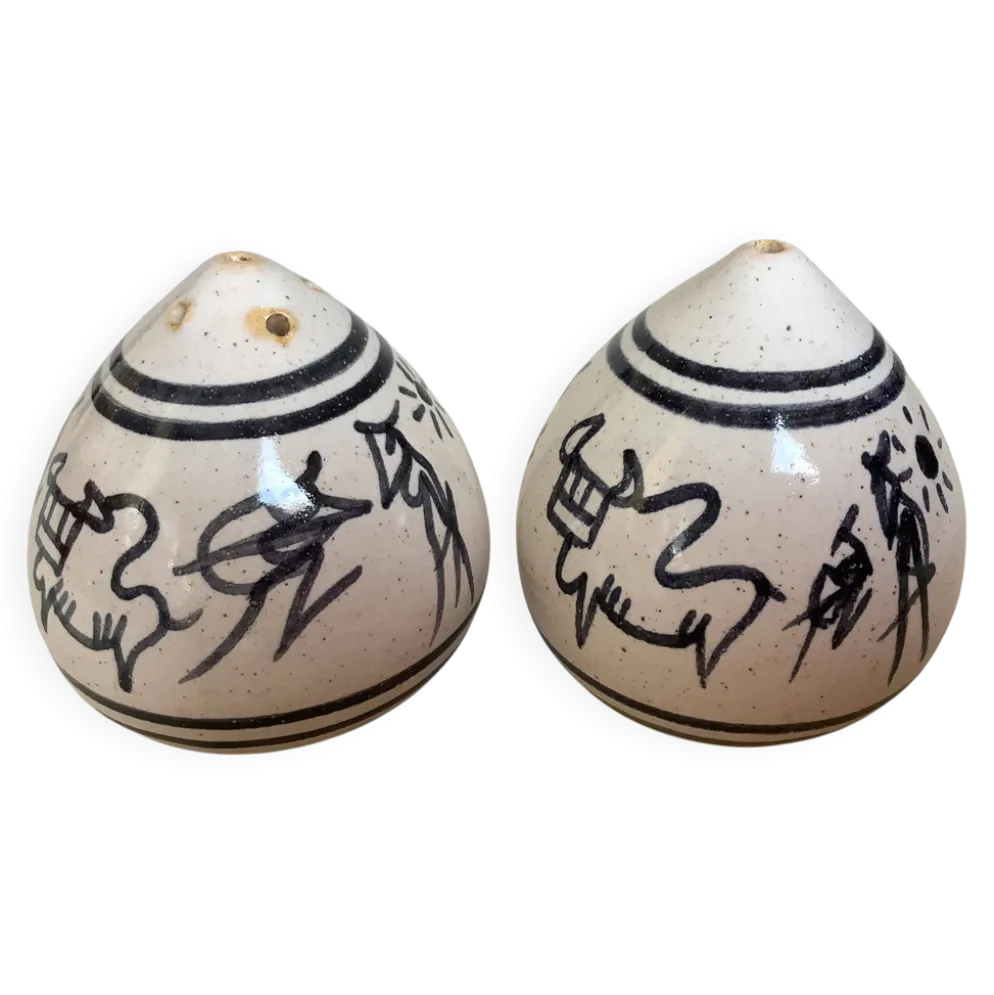Sel et poivre céramique décorée à la main