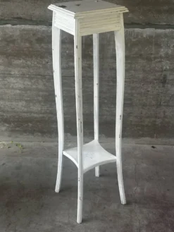 Sellette ancienne en bois peint blanc – H 110 cm