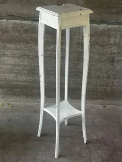 Sellette ancienne en bois peint blanc – H 110 cm