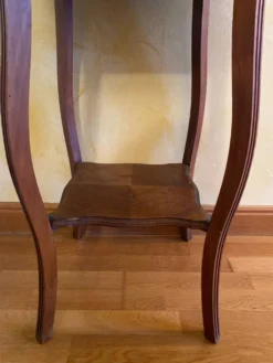 Sellette ancienne en bois sculpté et marbre – fin XIXᵉ