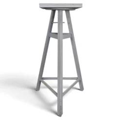 Sellette de sculpteur tripode en bois peint gris à plateau tournant