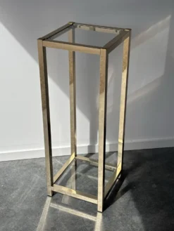 Sellette en métal doré et verre – Années 1970