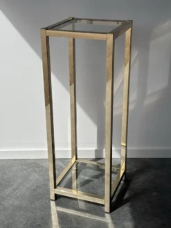 Sellette en métal doré et verre – Années 1970