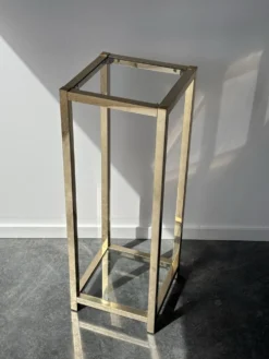 Sellette en métal doré et verre – Années 1970