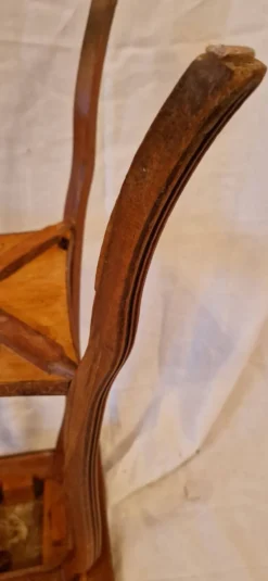 Sellette guéridon ancien Art Nouveau bois sculpté & plateau marbre
