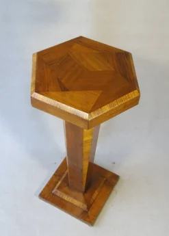 Sellette polygonale avec plateau amovible, Art déco, marquetée 1930