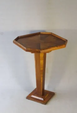 Sellette polygonale avec plateau amovible, Art déco, marquetée 1930