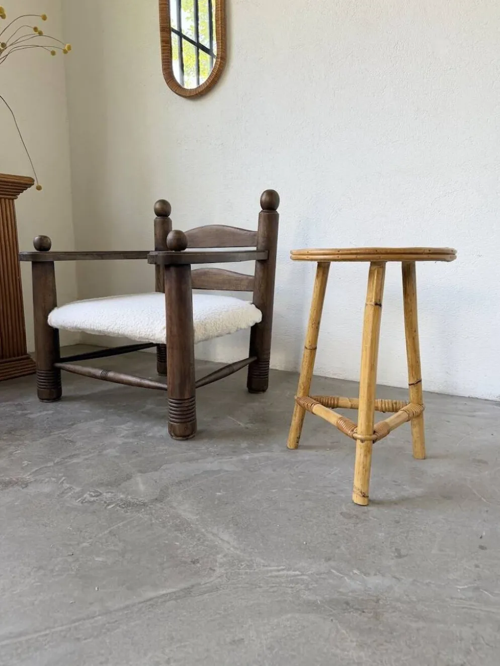 Sellette rotin étoile 1960