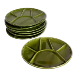 Sept assiettes céramique de niderviller vintages