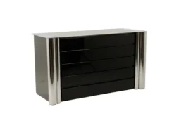 Sergio Mazza, pour Cinova. Commode en bois laqué noir. Vers 1970.