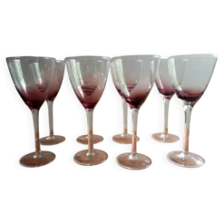 Serie de 8 verres a pieds vintage
