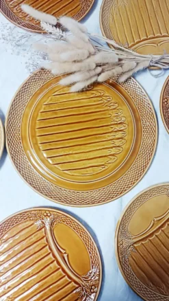 Service à asperges, 6 assiettes et 1 plat