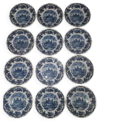 Service 12 Assiettes Plates Enoch Wedgwood Tower of London 20cm Neuf