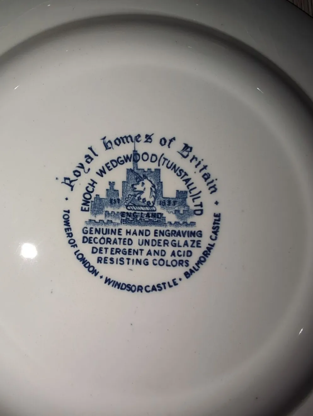 Service 12 Assiettes Plates Enoch Wedgwood Tower of London 20cm Neuf