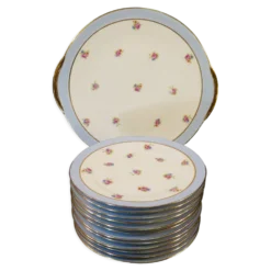 Service a tarte en porcelaine de limoges annees 50
