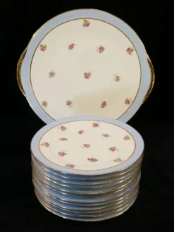 Service a tarte en porcelaine de limoges annees 50