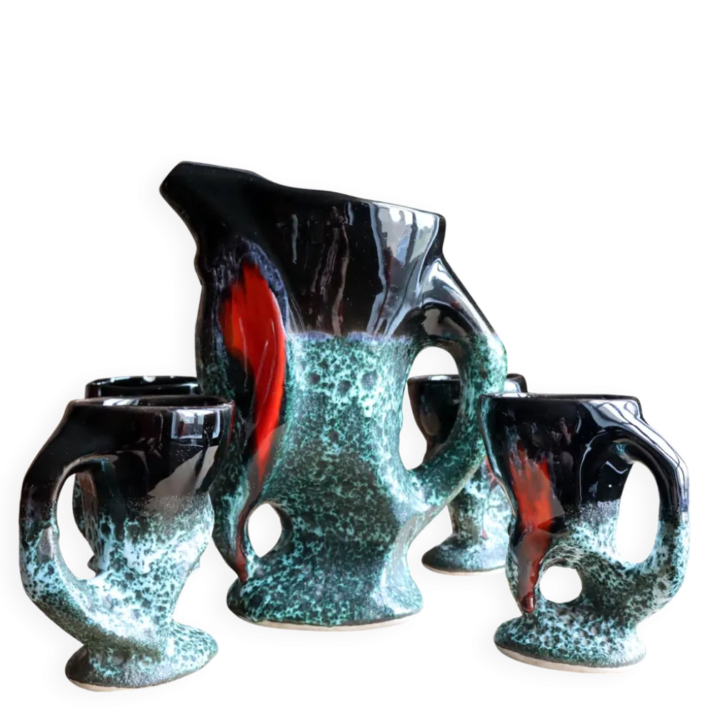 Service à boisson brutaliste en céramique volcanique Fat Lava (H25 cm) - 5