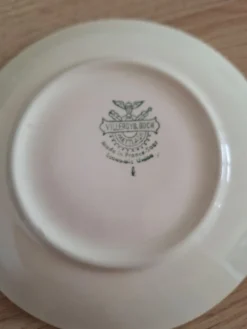 Service à café avec sucrier noir et jaune Villeroy et Boch années 60