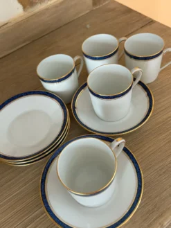 Service à café CH. Field Haviland Limoges - 5 tasses et soucoupes