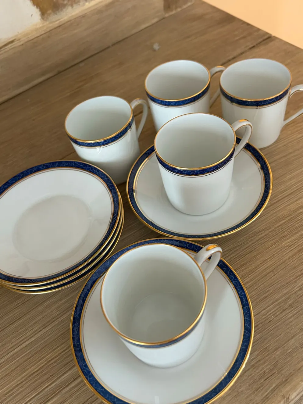 Service à café CH. Field Haviland Limoges - 5 tasses et soucoupes