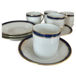 Service à café CH. Field Haviland Limoges - 5 tasses et soucoupes