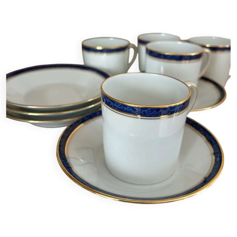 Service à café CH. Field Haviland Limoges - 5 tasses et soucoupes