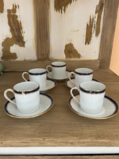 Service à café CH. Field Haviland Limoges - 5 tasses et soucoupes
