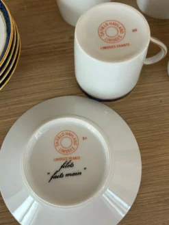 Service à café CH. Field Haviland Limoges - 5 tasses et soucoupes