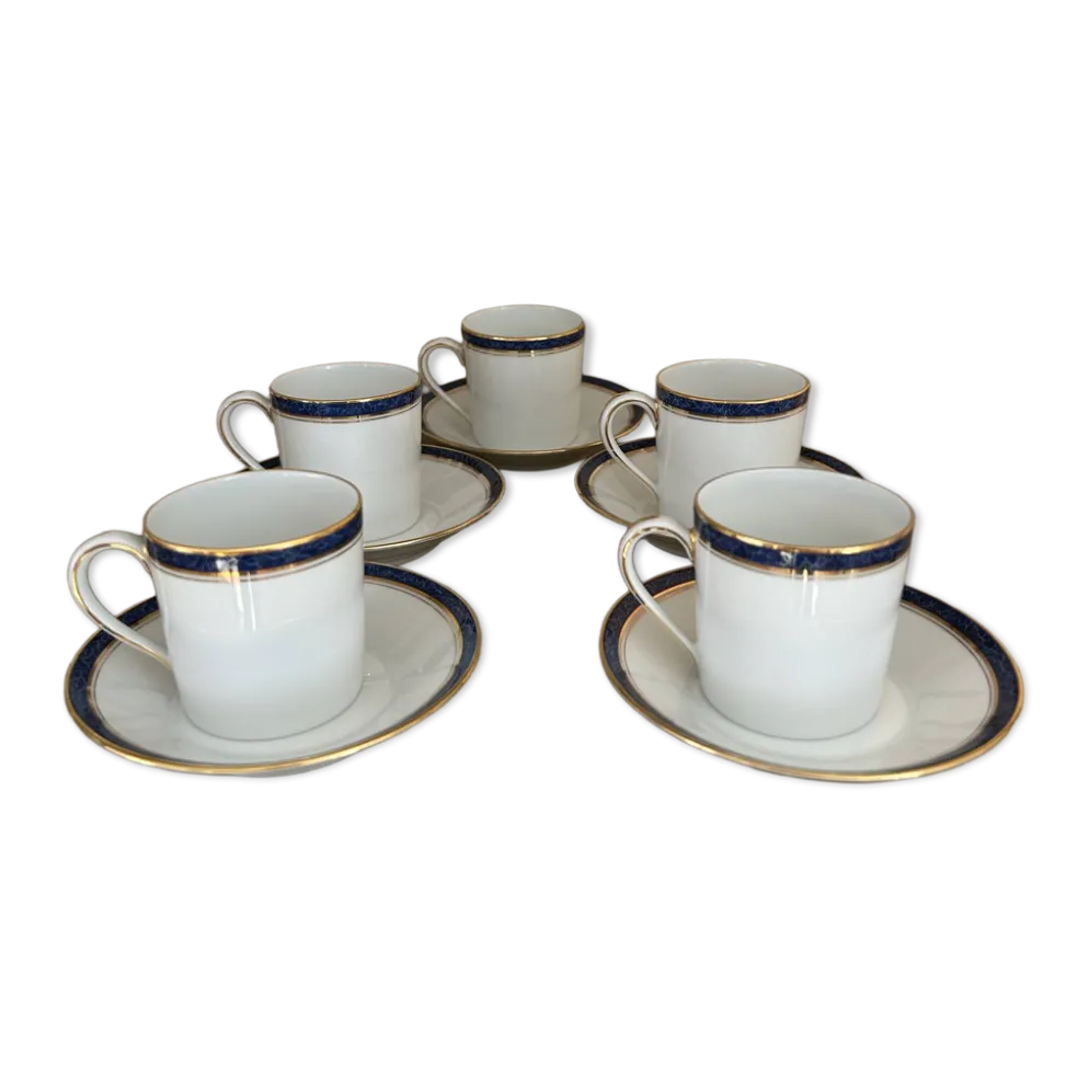 Service à café CH. Field Haviland Limoges - 5 tasses et soucoupes