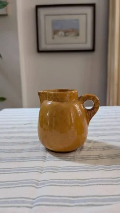 Service à café en en grès émaillé jaune moutarde