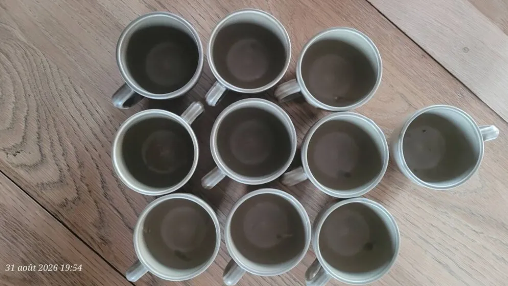 Service à café en grès des ateliers d'art du Revernay - France