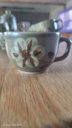 Service à café en grès des ateliers d'art du Revernay - France