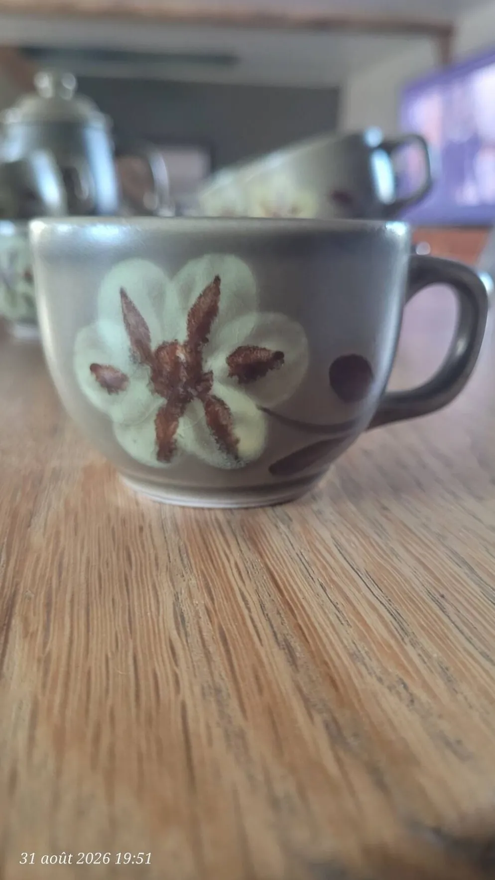 Service à café en grès des ateliers d'art du Revernay - France