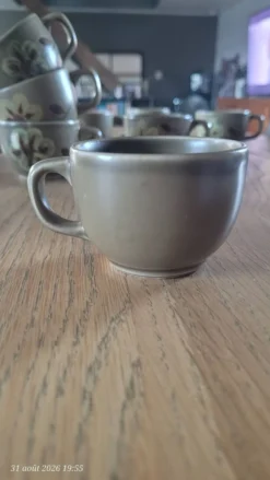 Service à café en grès des ateliers d'art du Revernay - France