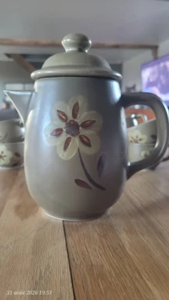 Service à café en grès des ateliers d'art du Revernay - France