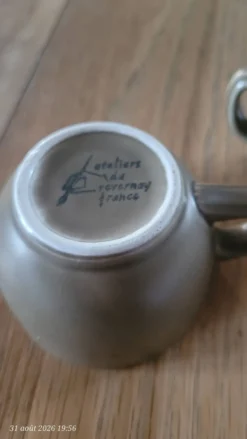 Service à café en grès des ateliers d'art du Revernay - France