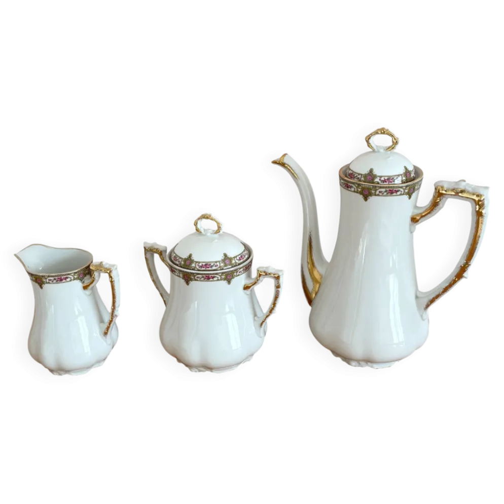 Service à café en porcelaine vignaud limoges - 1950