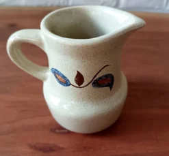 Service à café grès motif floral vintage , faïence de Saint-Amand Sologne