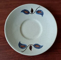 Service à café grès motif floral vintage , faïence de Saint-Amand Sologne