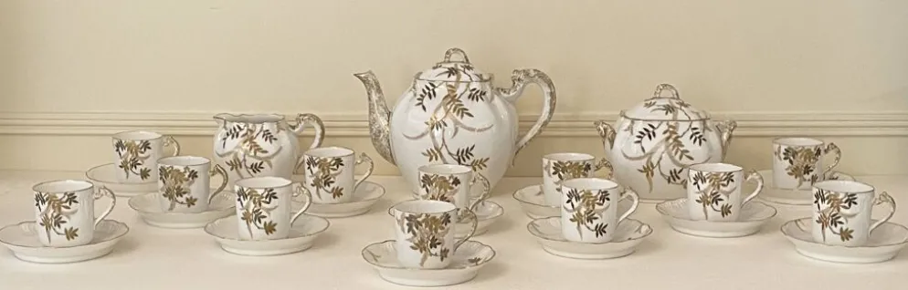 Service à café Limoges Léon Sazerat XIX ème siècle - 12 tasses