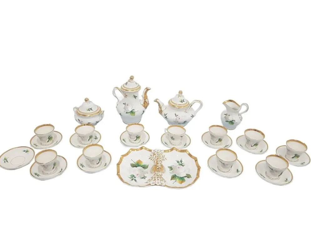 Service à café, porcelaine blanche avec dorure, KPM, Allemagne, 19e siècle