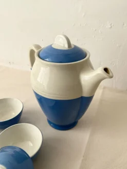 Service à café Saint-Amand bleu et blanc