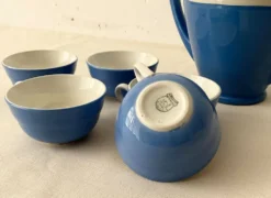 Service à café Saint-Amand bleu et blanc