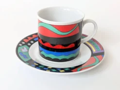 Service à café style Memphis en porcelaine, Burg Lindau, années 80