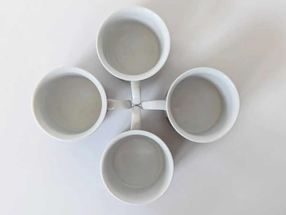 Service à café style Memphis en porcelaine, Burg Lindau, années 80
